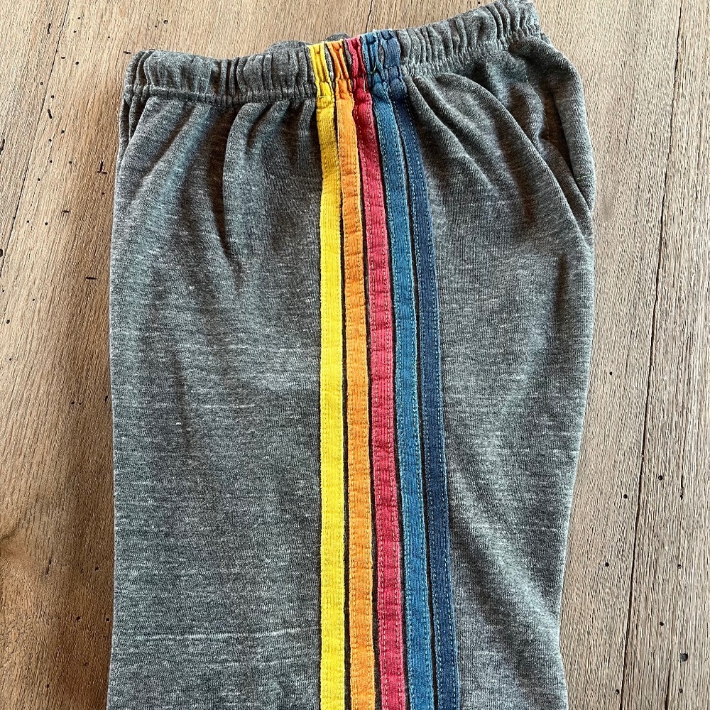 Aviator Nation - 5 STRIPE SWEATPANTS - HEATHER GREY (S)